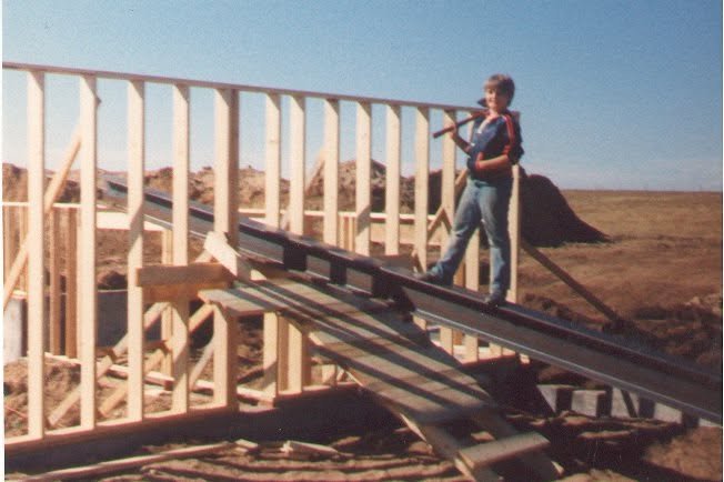 Framing a house, years ago